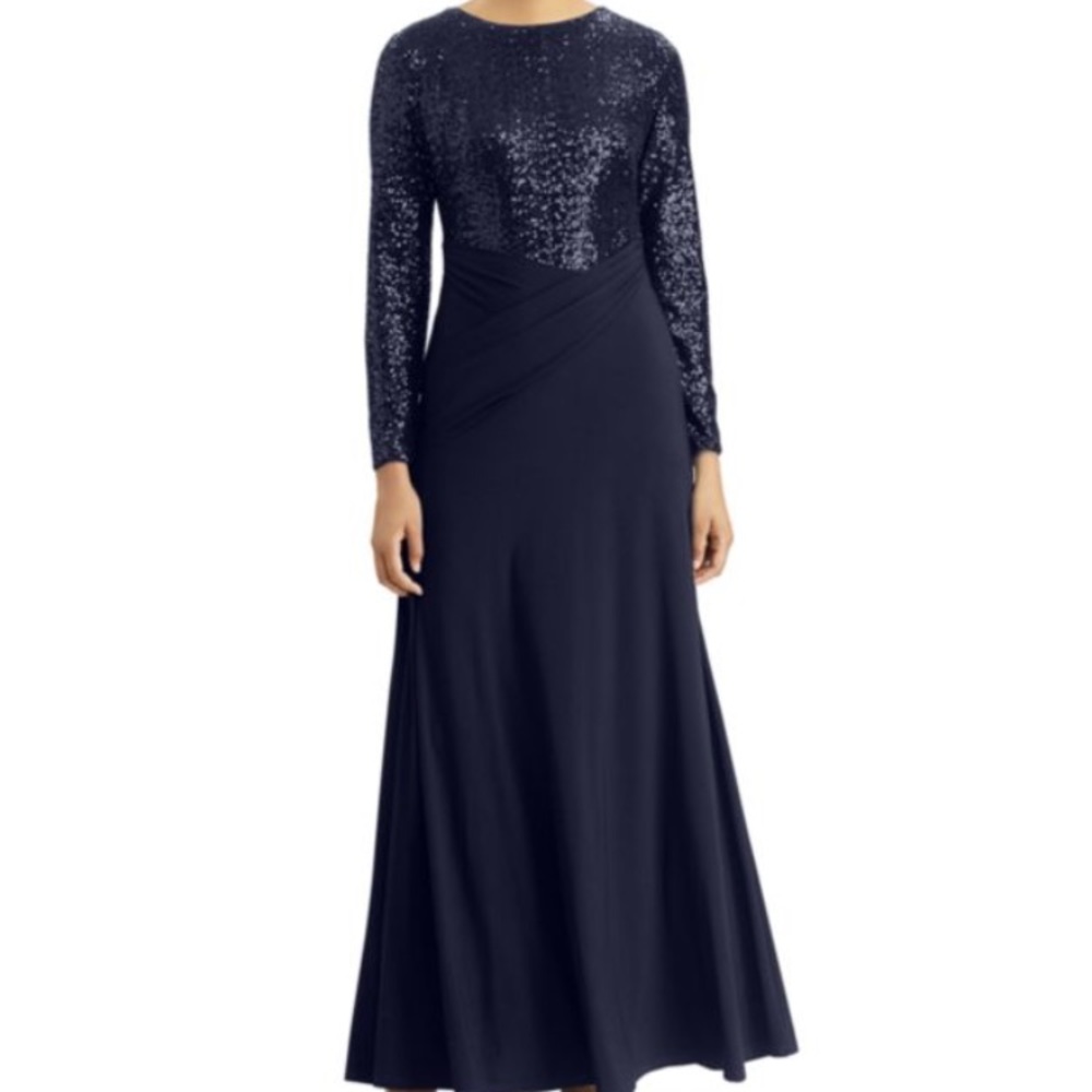Blue Ralph Lauren Sequin Gown